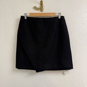 Carven Faux Wrap Wool Skirt Dark Navy – Size FR 42 (US 10)